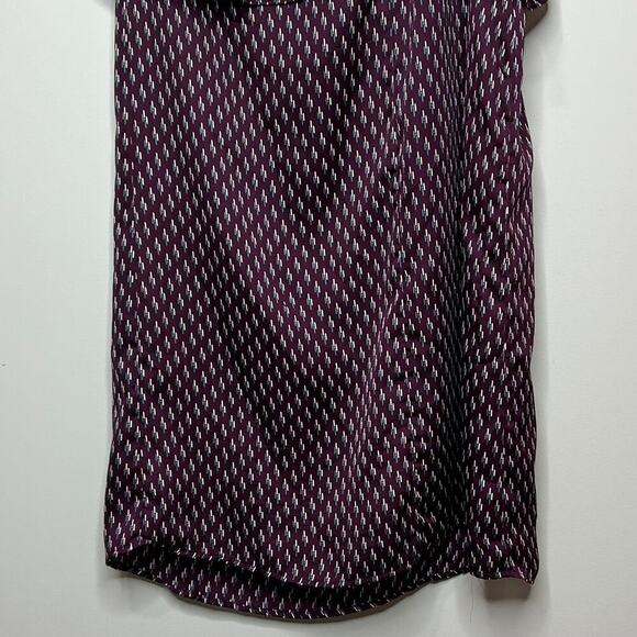 GLAM 1 Shoulder Ruffle Dress Size L Burgundy Abstract Print - Picture 7 of 8